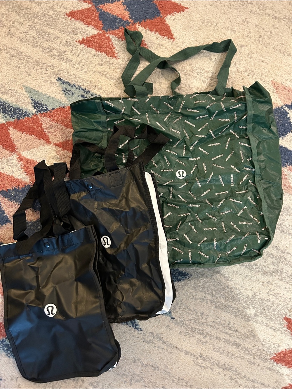 Set of 3 Lululemon shopping bags
